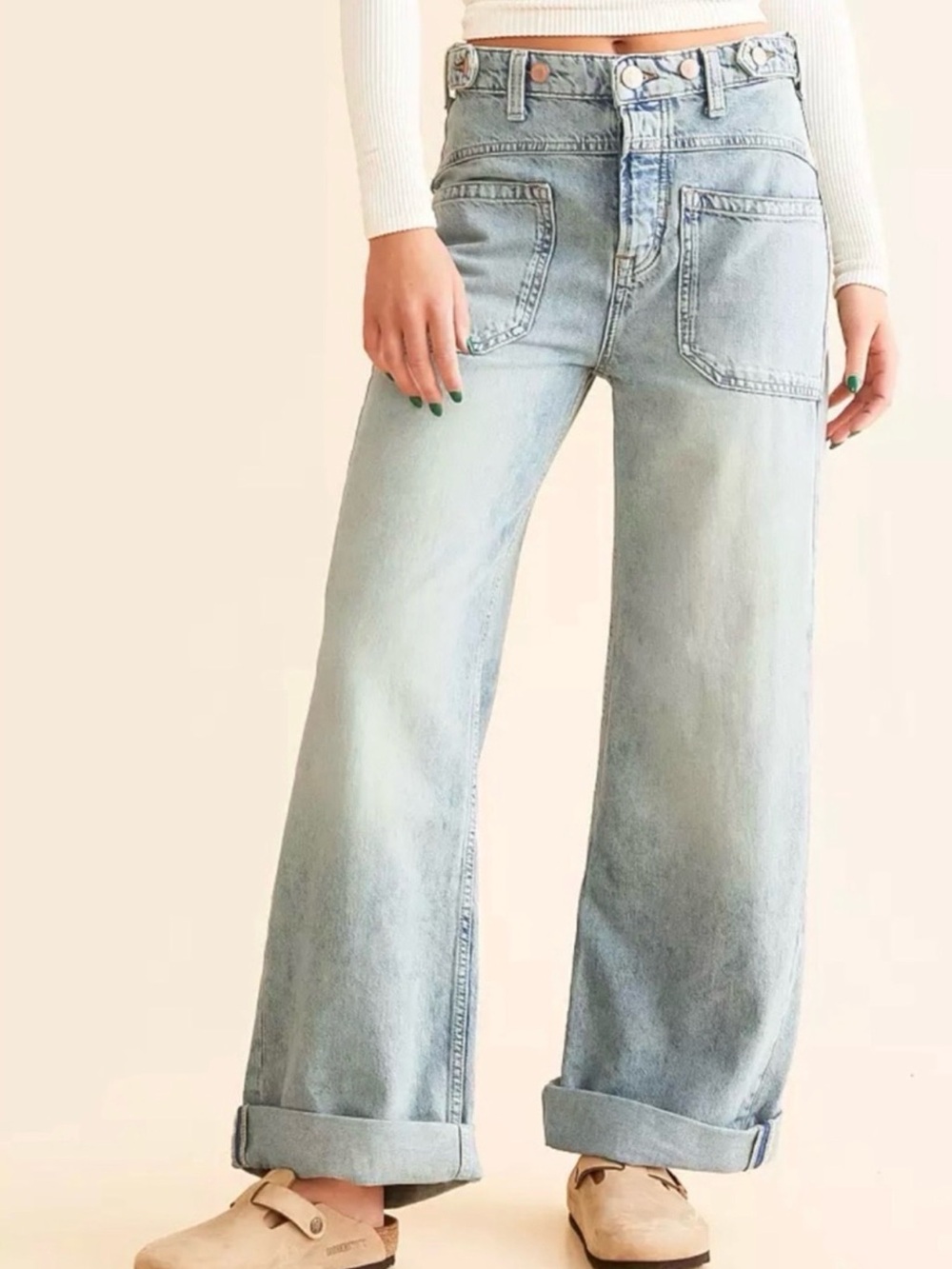 Free People We The Free Palmer Cuffed Jeans LalaLand 32